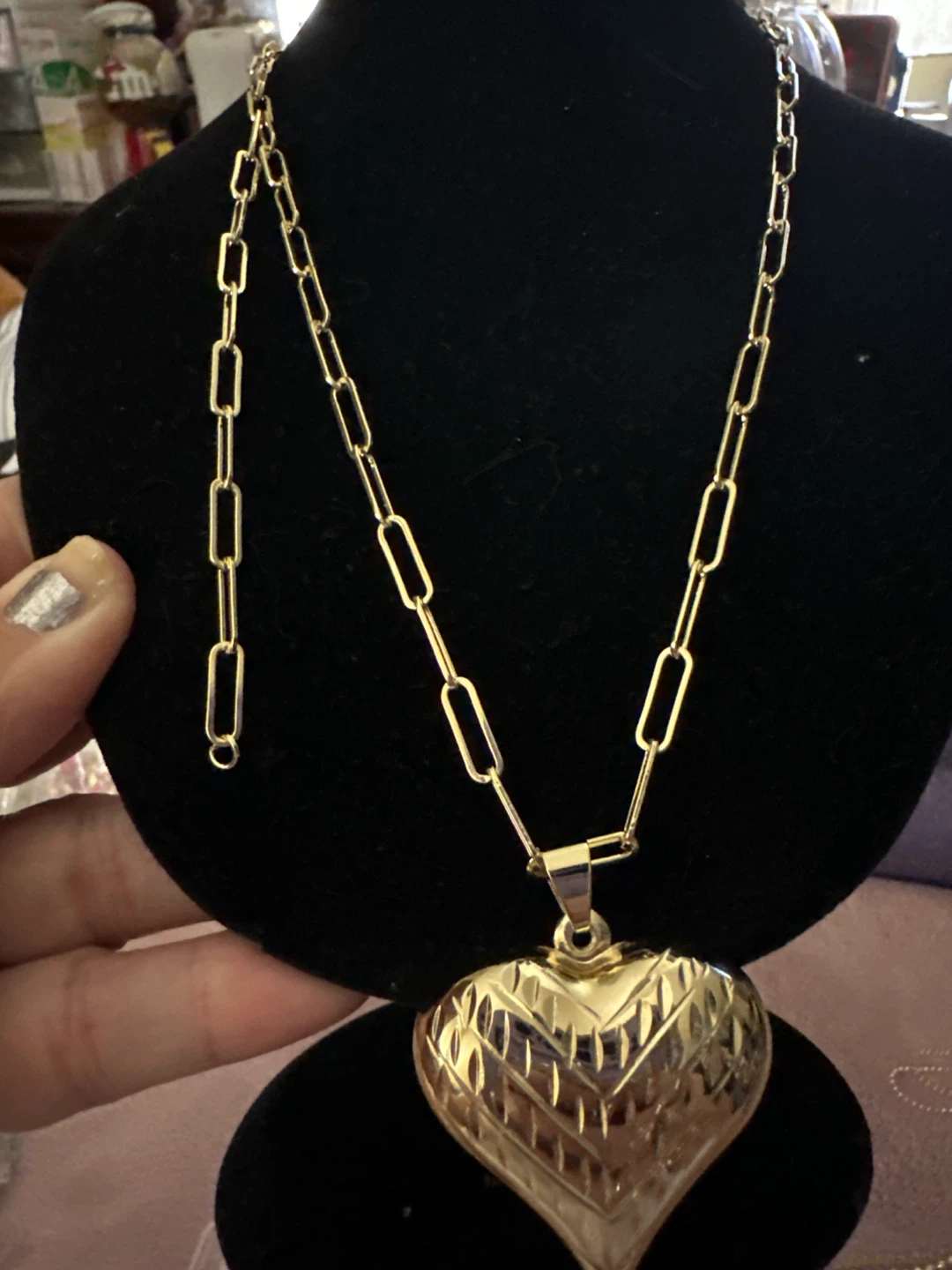 14k Gold Heart laminated Pendant Necklace