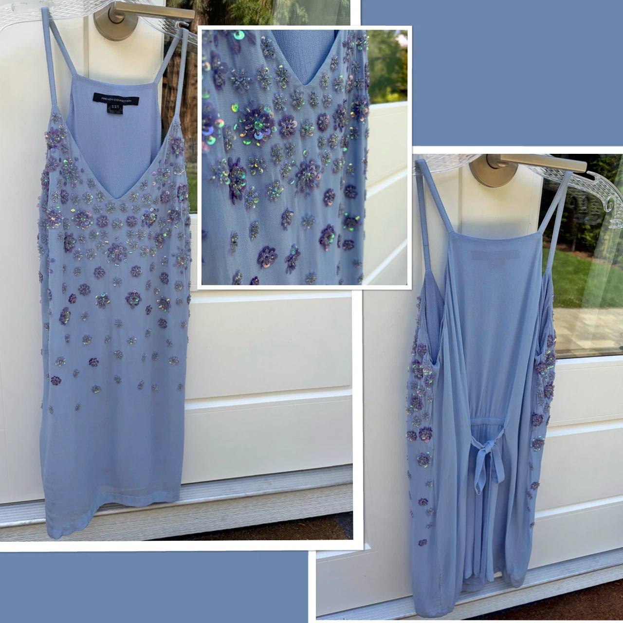 French Connection embellished dress w/intricate beaded designs