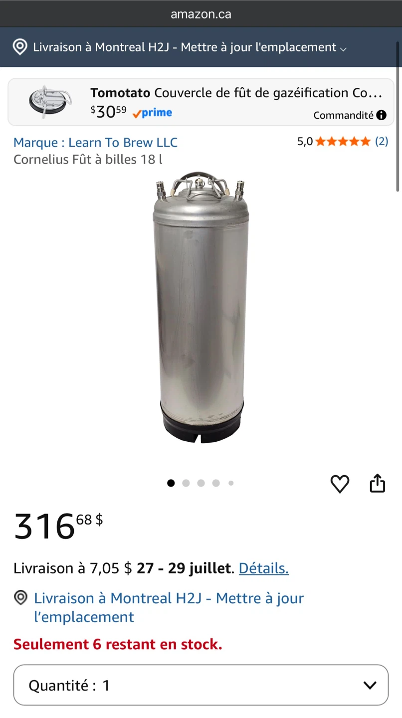 Fût de bière 18 L Learn To Brew