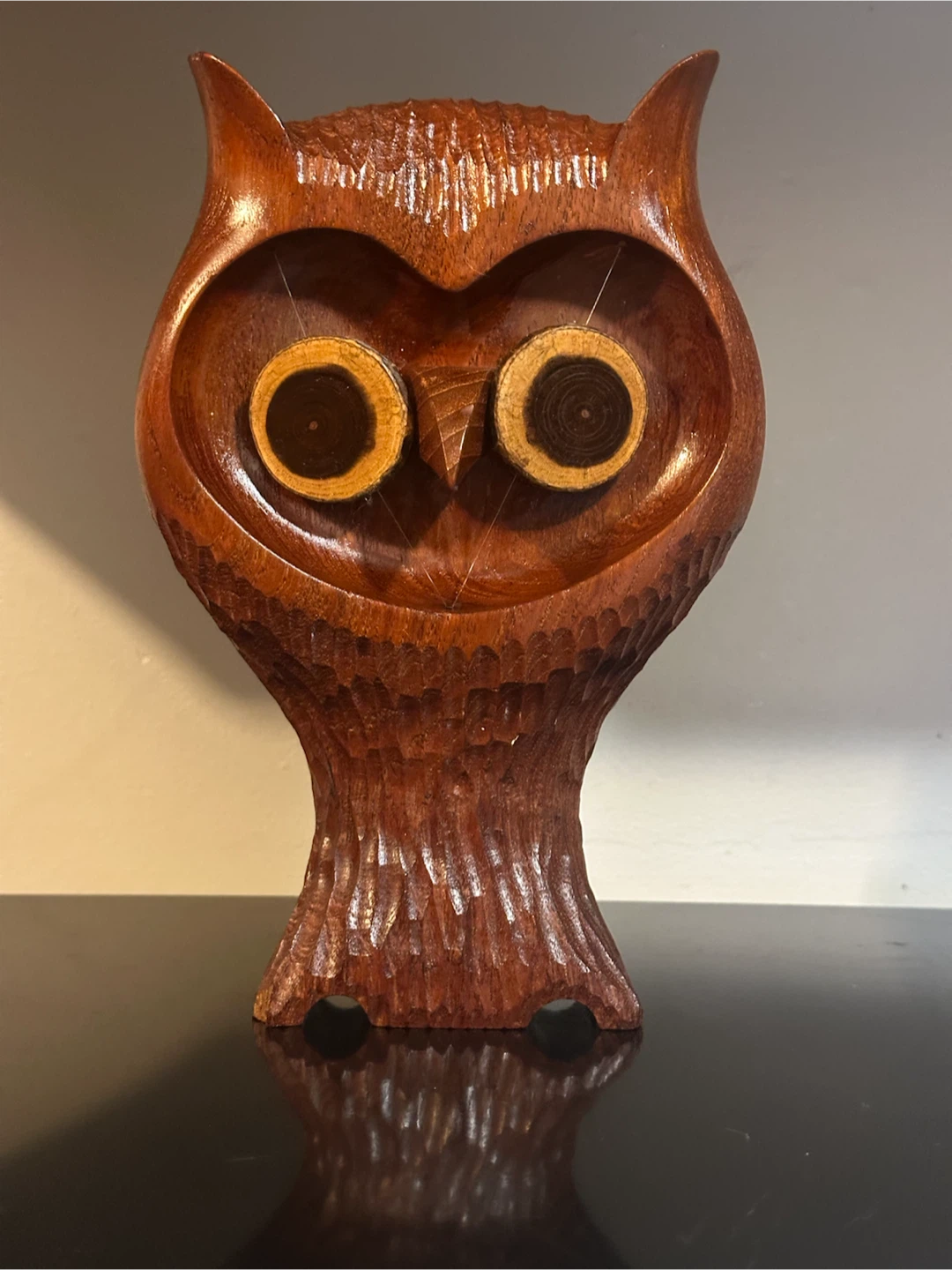 Rare Mid Century Signed Teak Owl by Don Head