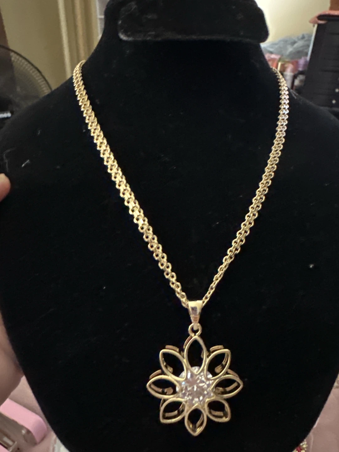 14kGold laminated Flower Pendant Necklace