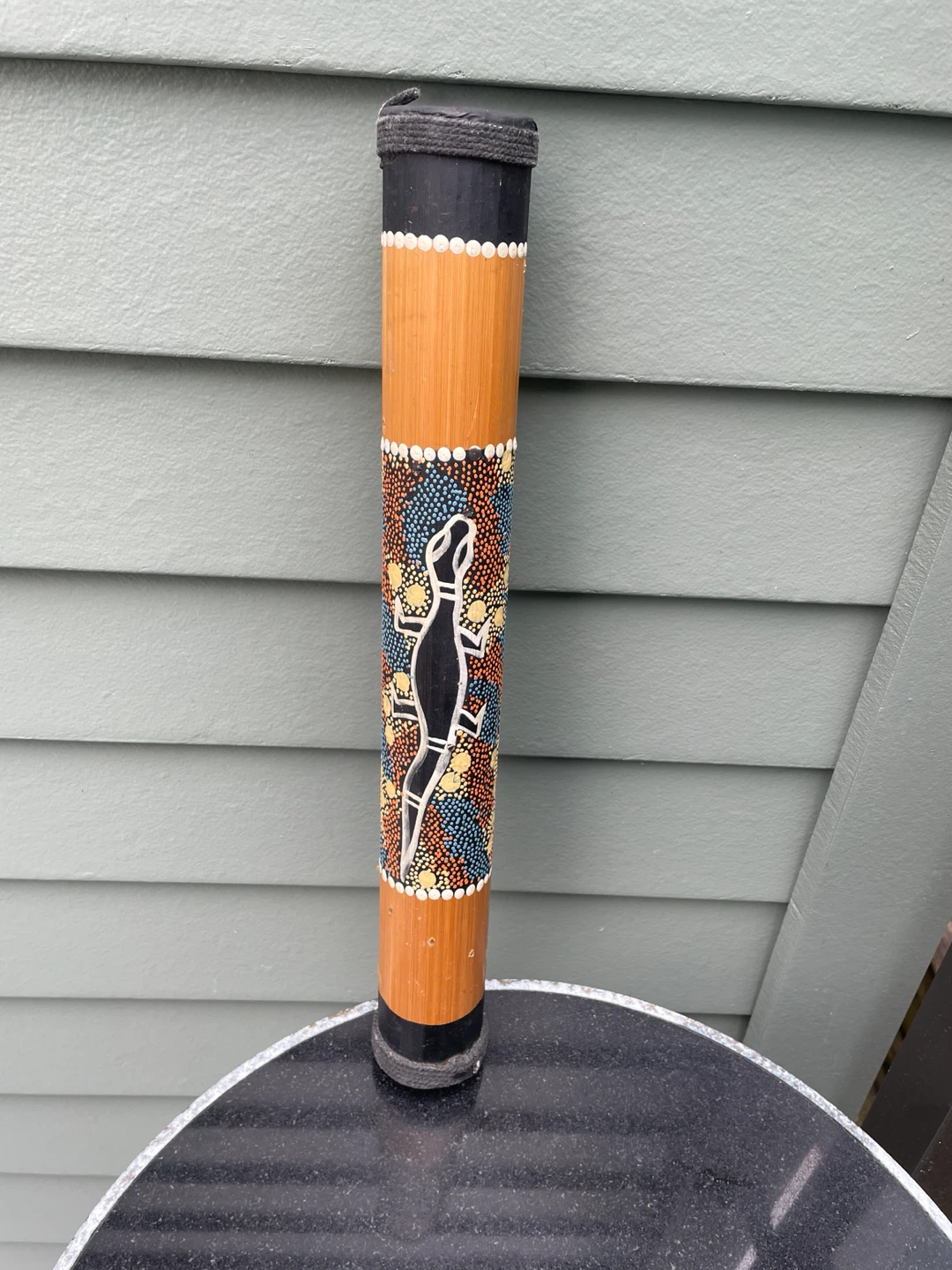 Didgeridoo Hand Painted Bamboo Rainstick Gecko - photo 2