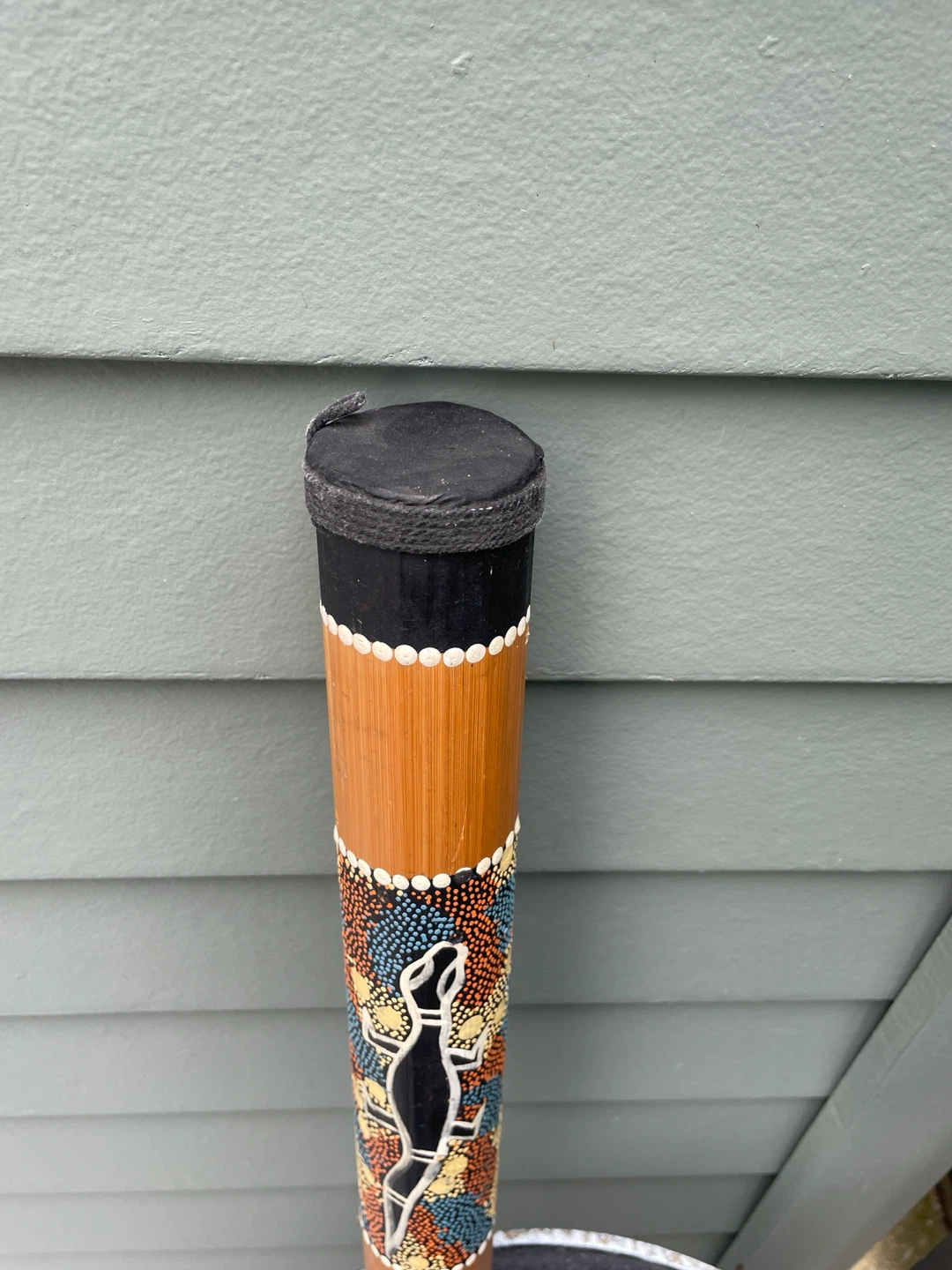 Didgeridoo Hand Painted Bamboo Rainstick Gecko - photo 3
