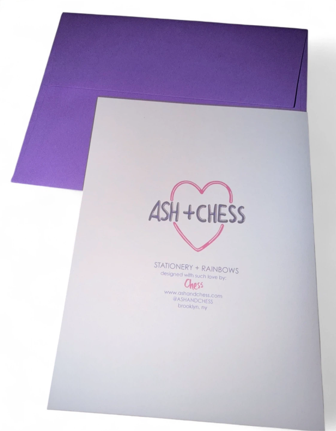 NEW Ash + Chess Birthday Card & Purple Envelope - photo 2