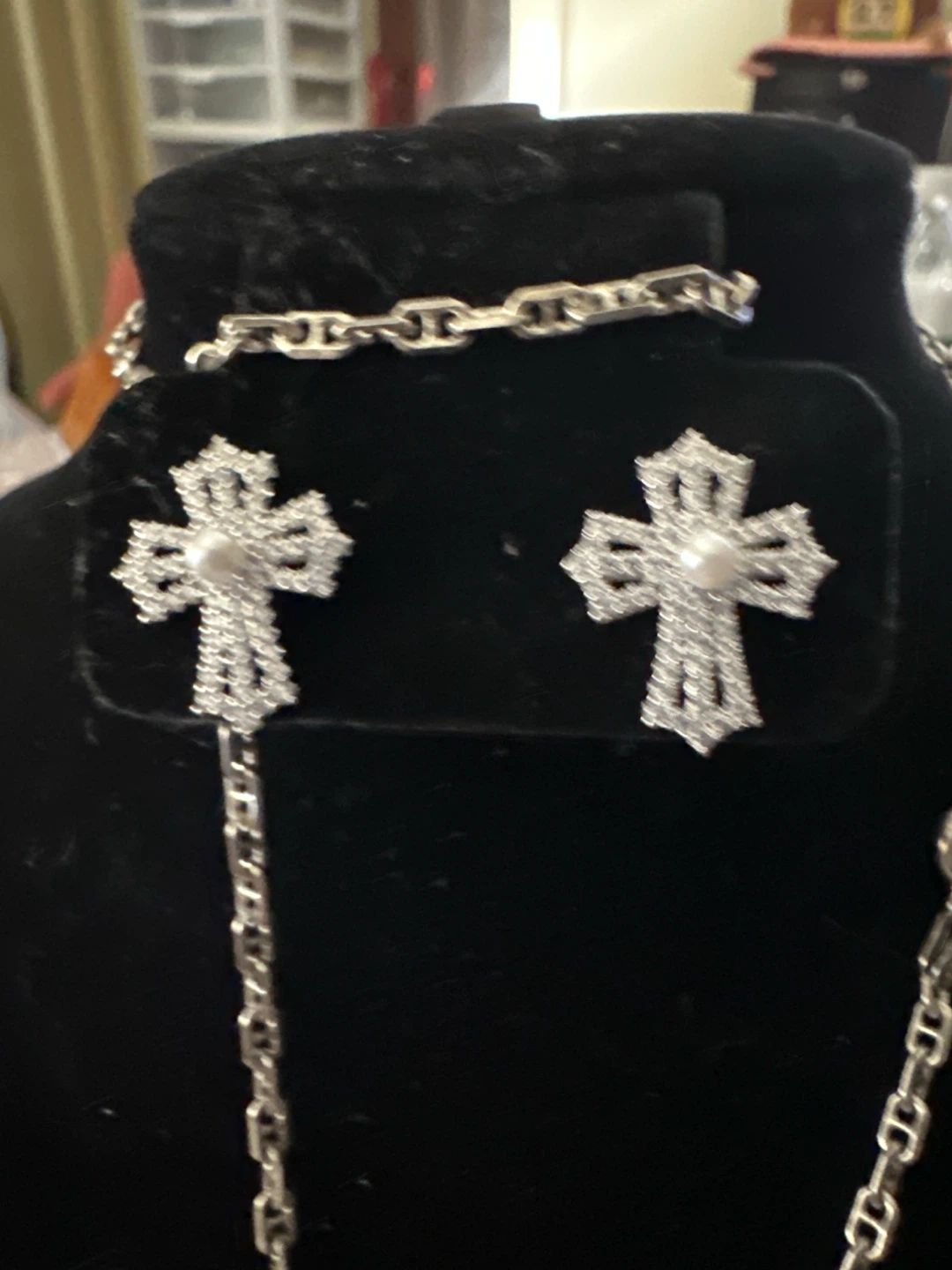 Cross Pendant w silver 925 Necklace and Bracelet Set - photo 2