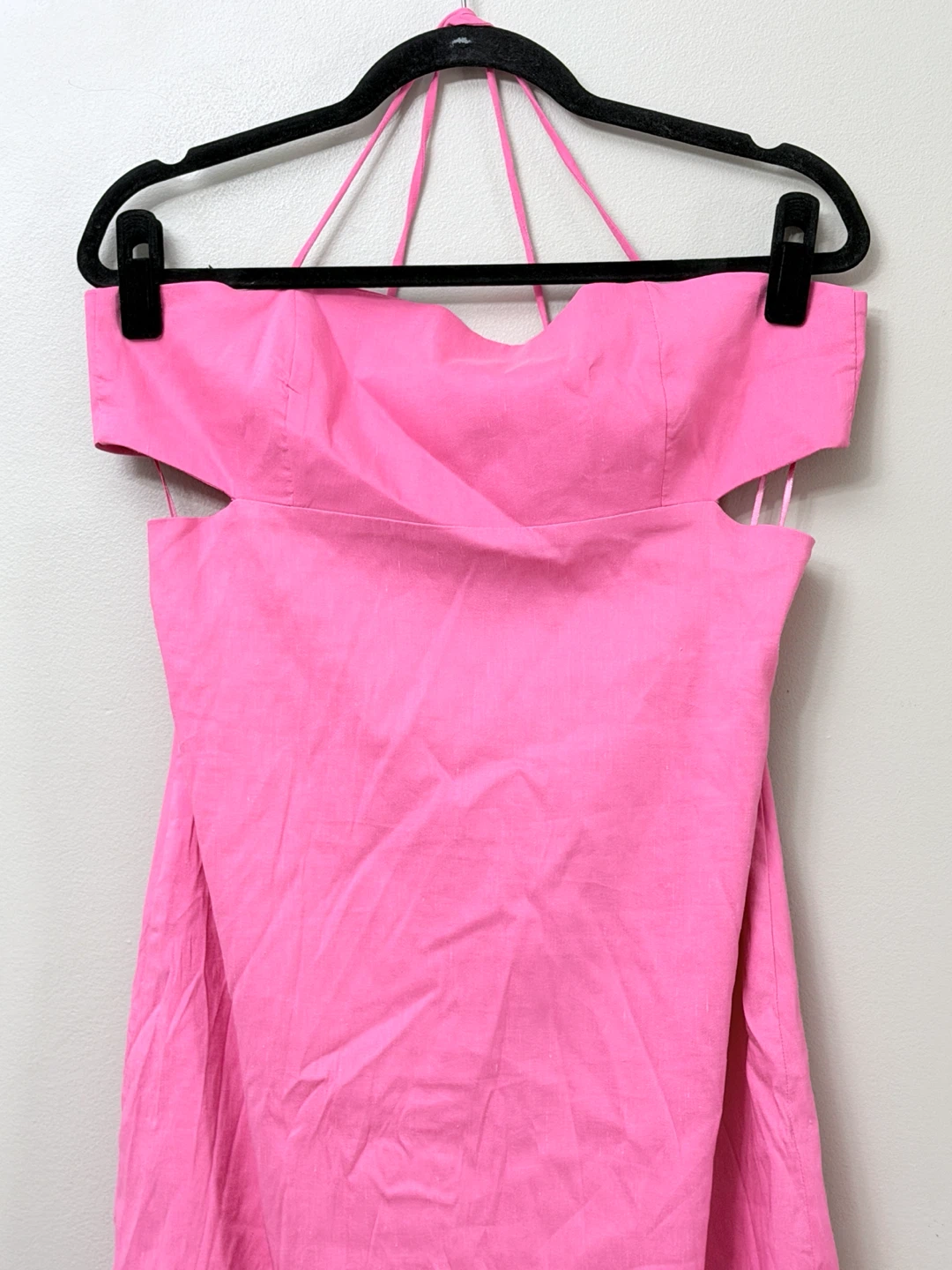 Zara Hot Pink Cut-Out Midi Dress Size L - photo 3