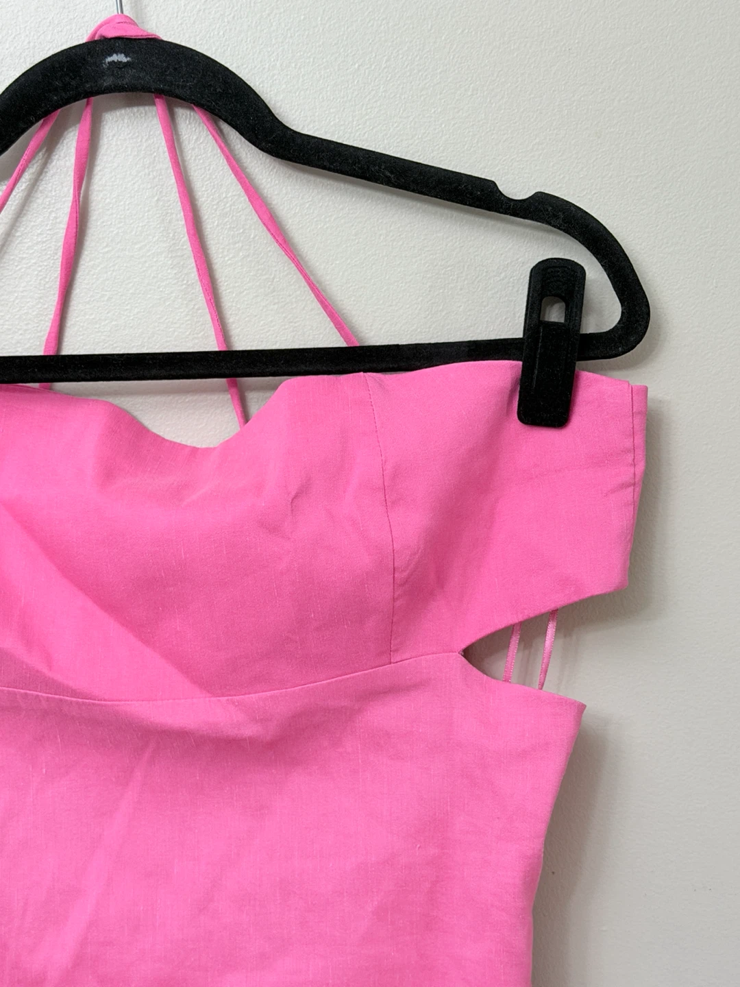Zara Hot Pink Cut-Out Midi Dress Size L - photo 4