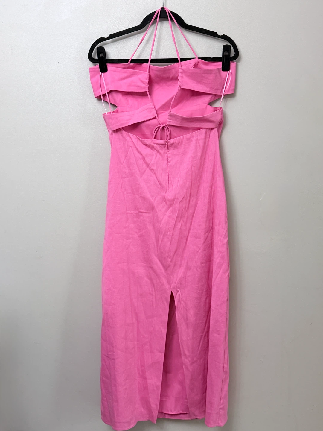 Zara Hot Pink Cut-Out Midi Dress Size L - photo 5