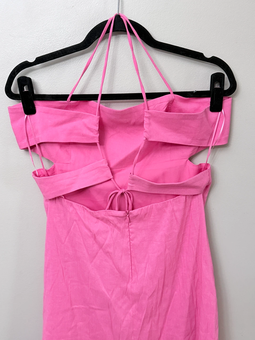 Zara Hot Pink Cut-Out Midi Dress Size L - photo 5