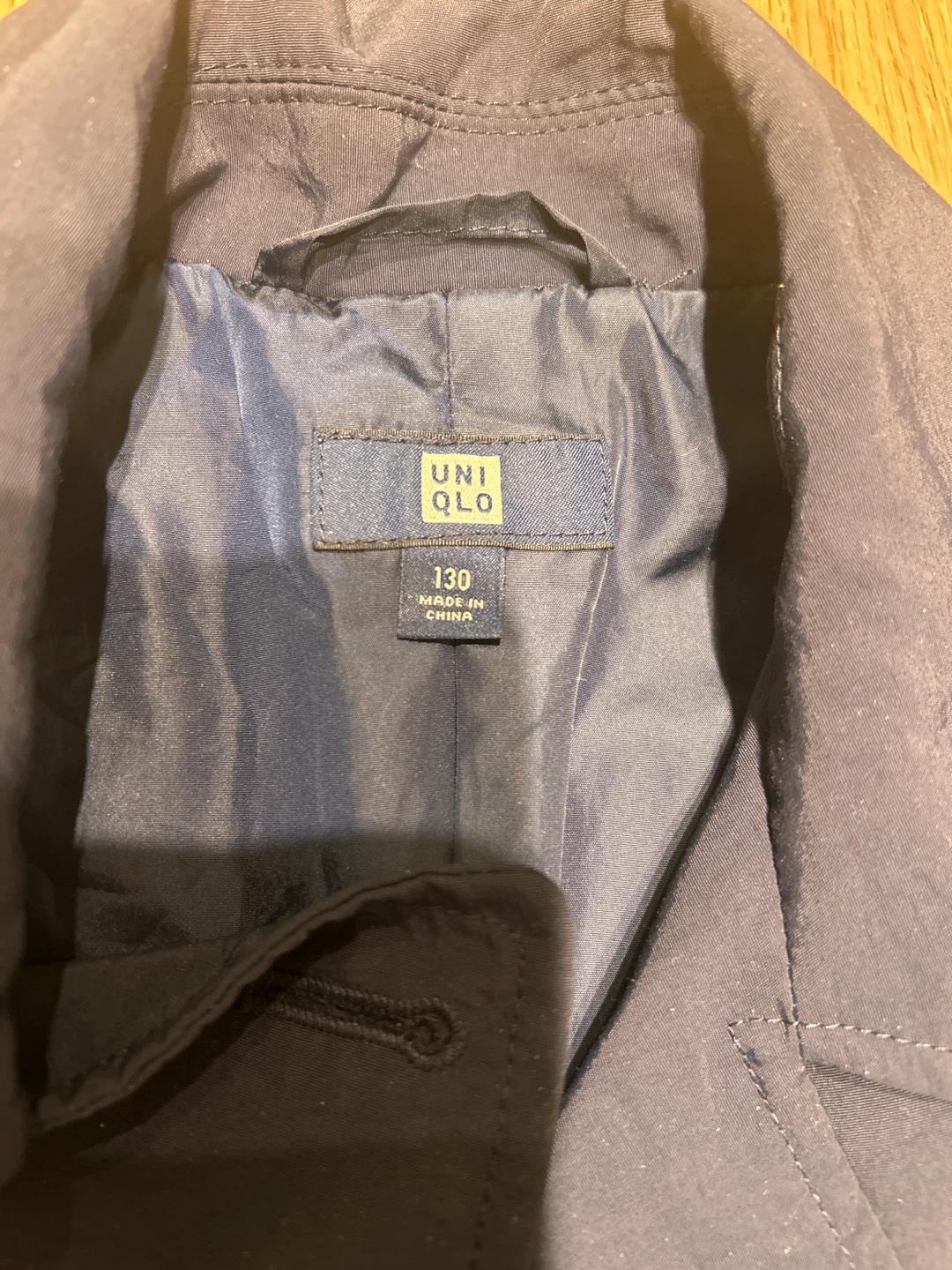 UNIQLO Navy Double-Breasted Trench Coat - photo 2