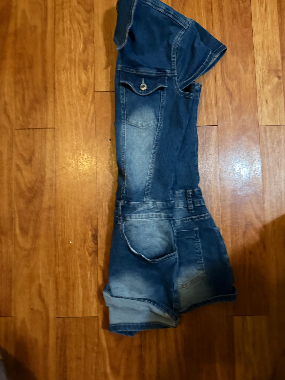 Dark wash jean romper - photo 3