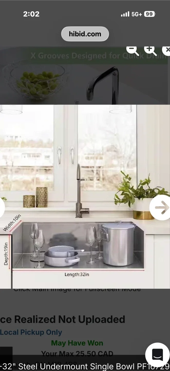 32" Steel Undermount Single Bowl Kitchen Sink
