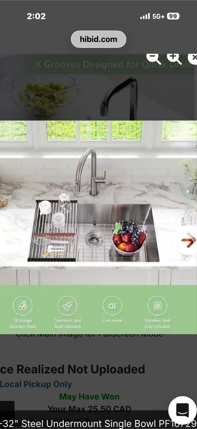 32" Steel Undermount Single Bowl Kitchen Sink - photo 2