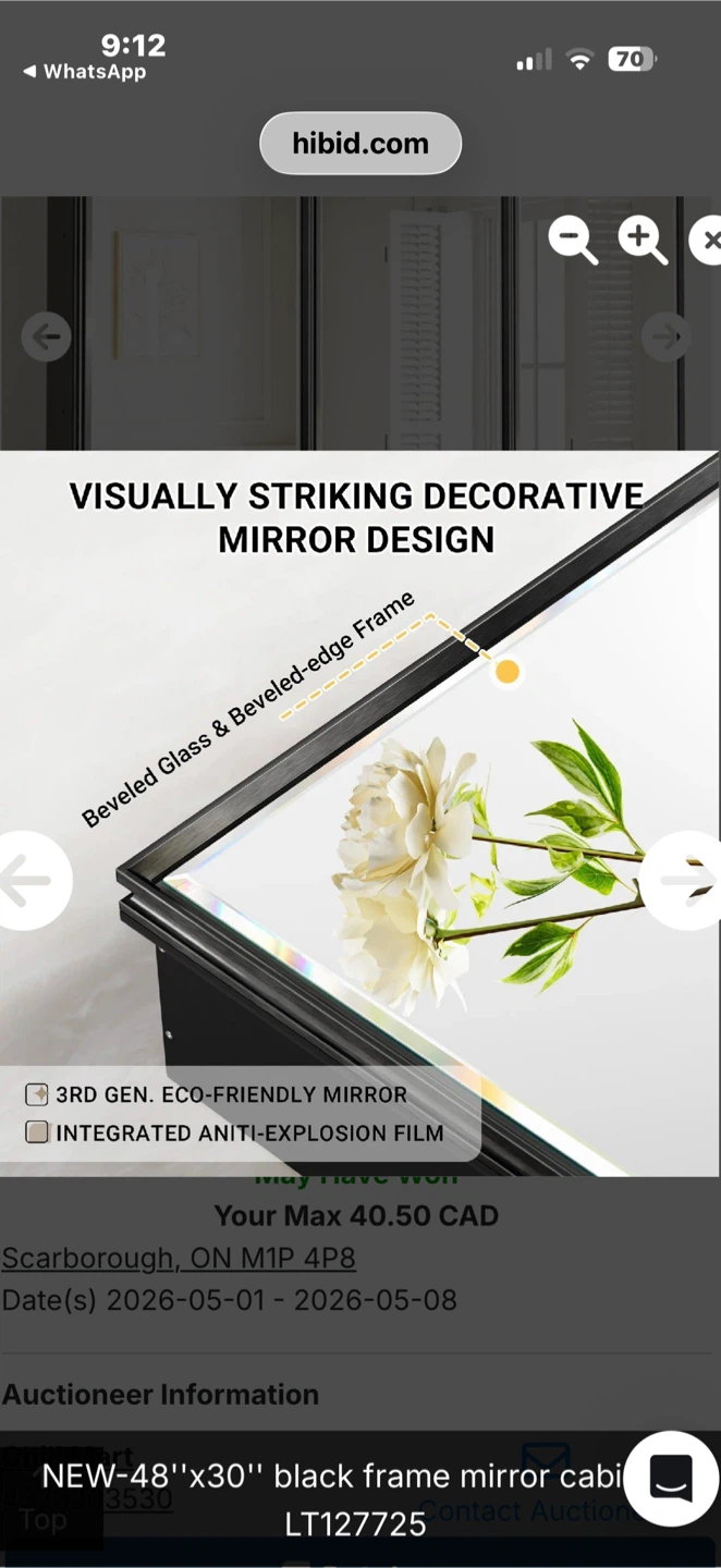 NEW 48"x30" Black Frame Mirror Cabinet - photo 2