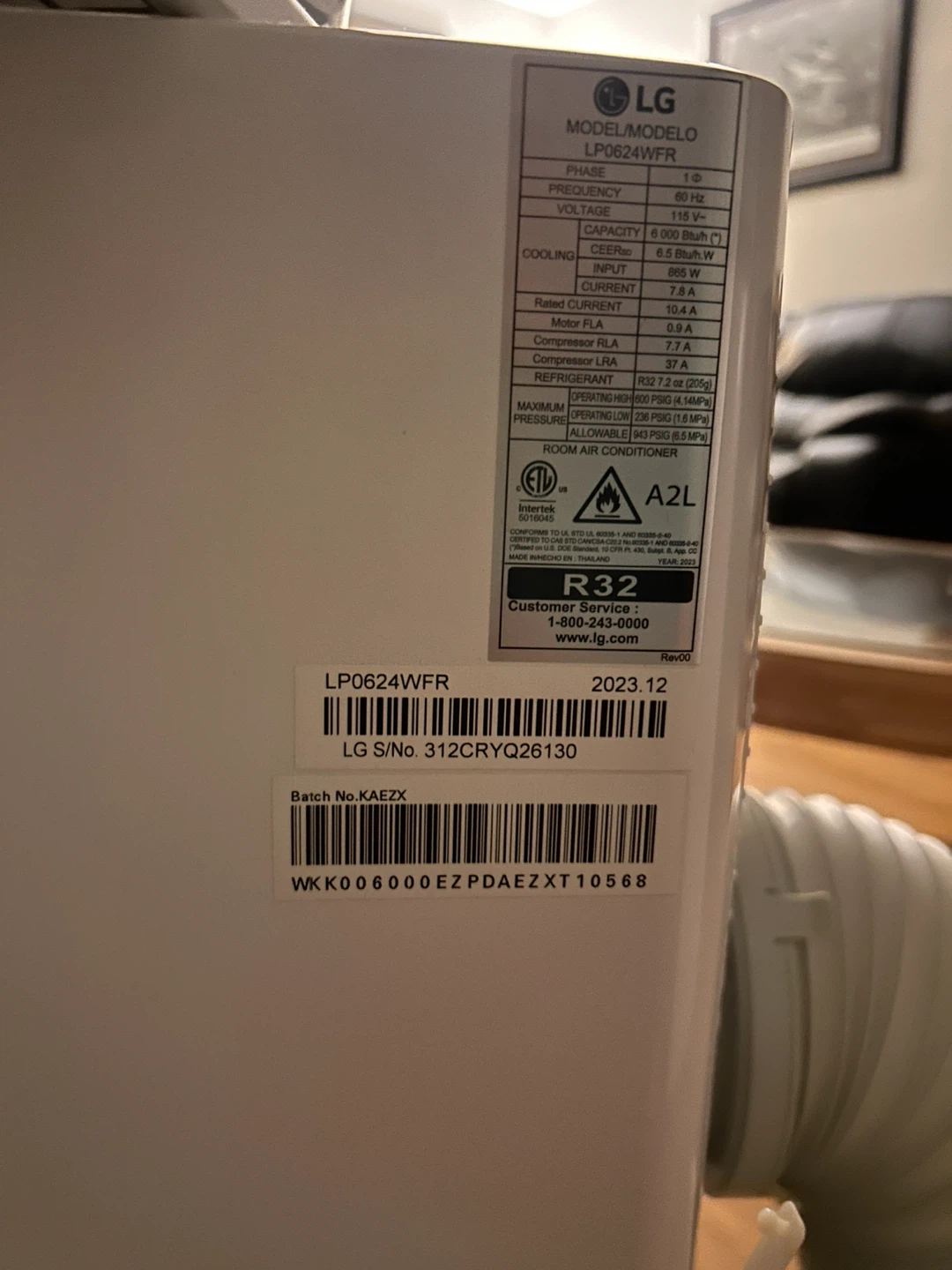 LG LP0624WFR Portable Air Conditioner