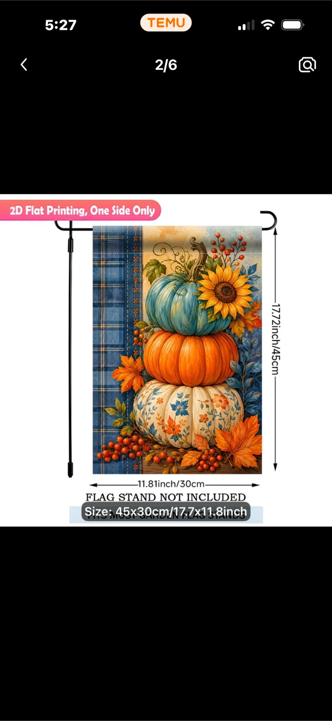 Autumn Stacked Pumpkin Garden Flag - photo 2