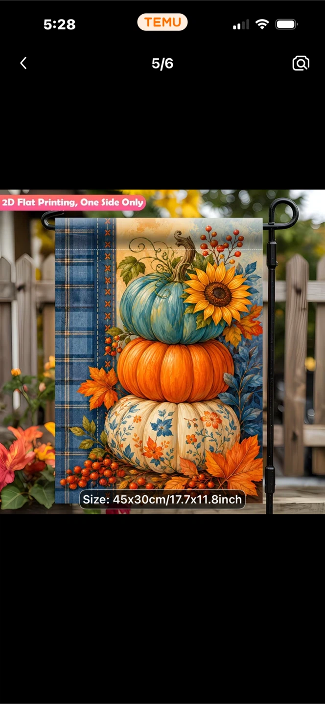Autumn Stacked Pumpkin Garden Flag - photo 3