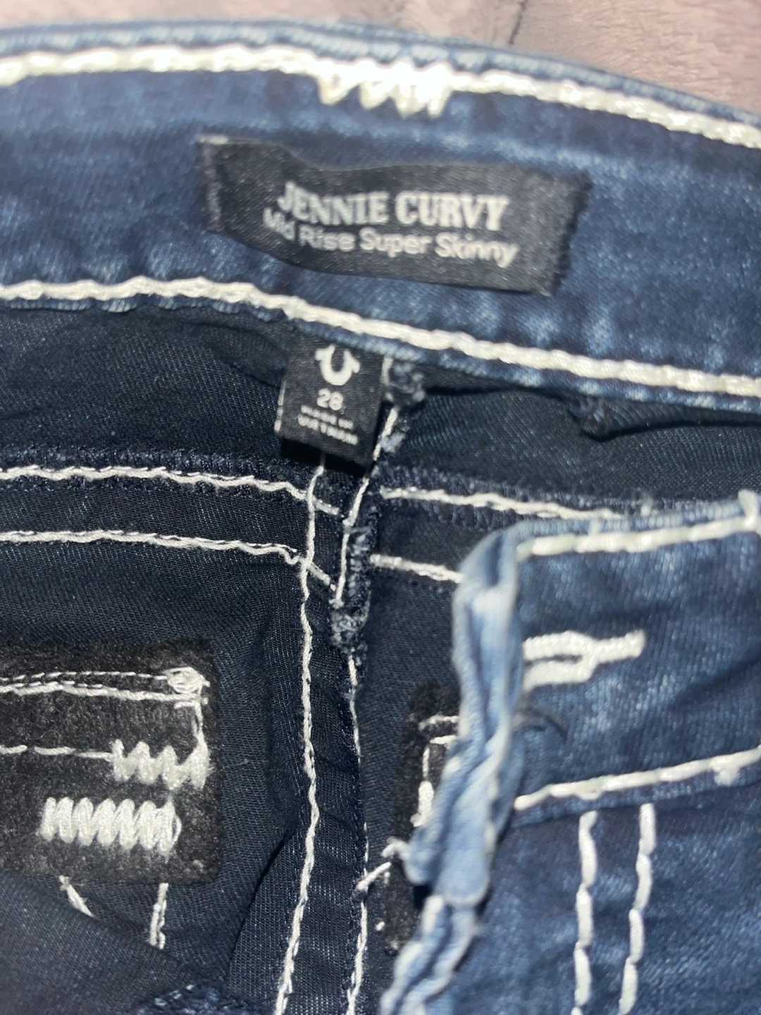 True Religion Jennie Curvy Mid Rise Super Skinny Jeans Size 28 - photo 3
