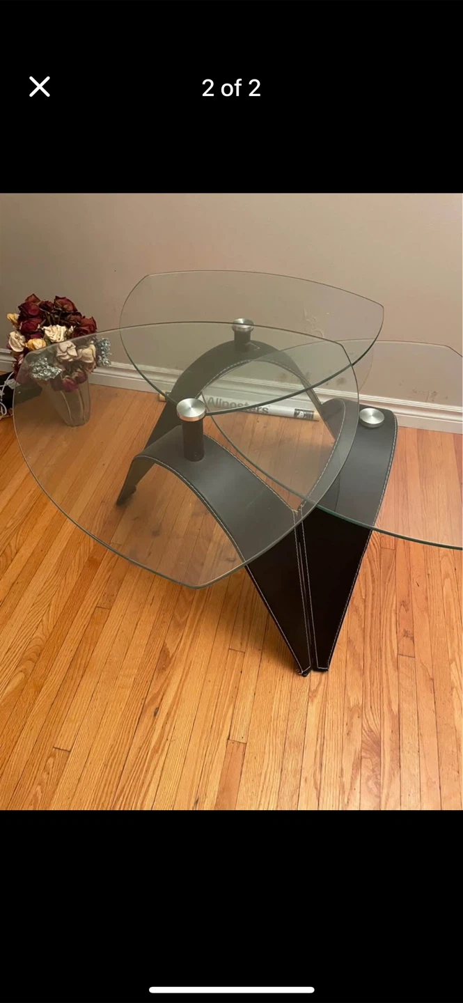 3 on 1 glass table