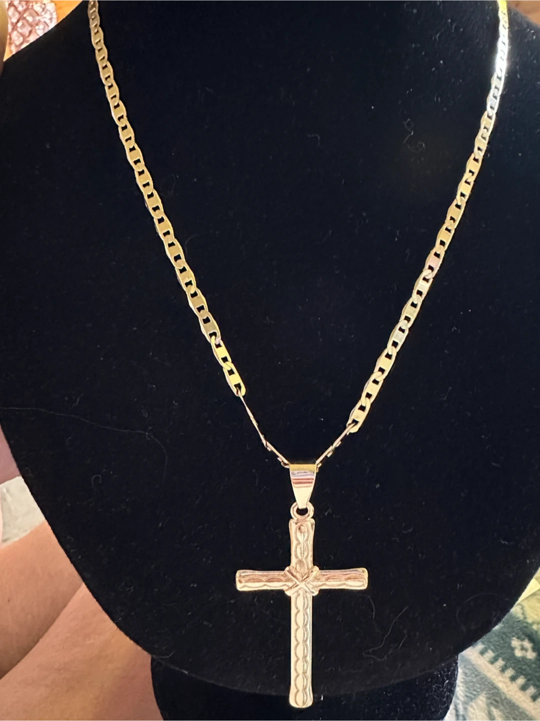 14k Gold laminated Cross Pendant Necklace