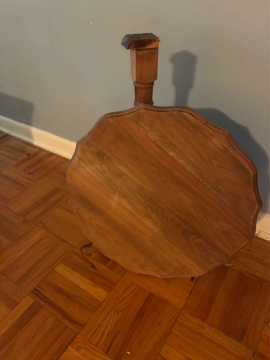 MOVING SALE!! Flip top Wooden Pedestal Plant Stand Table