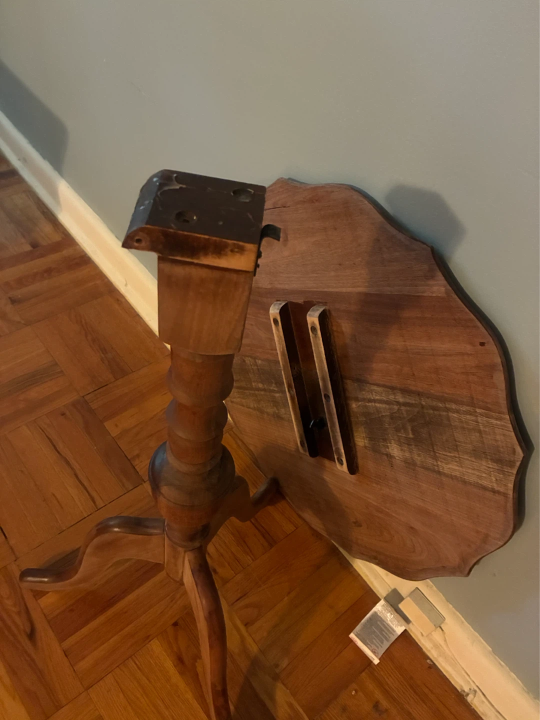 MOVING SALE!! Flip top Wooden Pedestal Plant Stand Table - photo 2