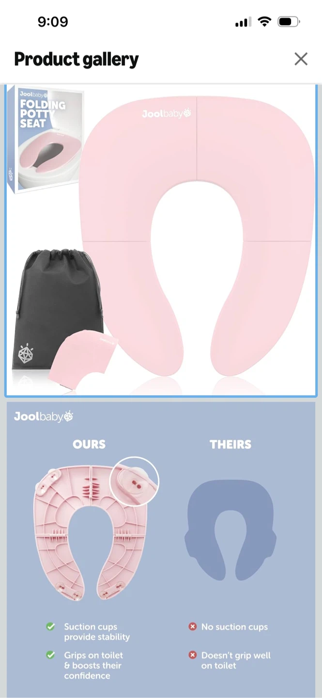 New-Jool Baby Pink Foldable Potty Seat with Travel Bag