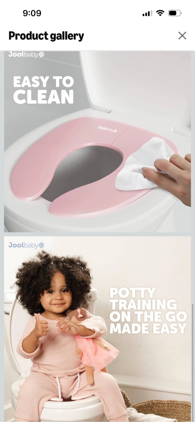 New-Jool Baby Pink Foldable Potty Seat with Travel Bag - photo 3