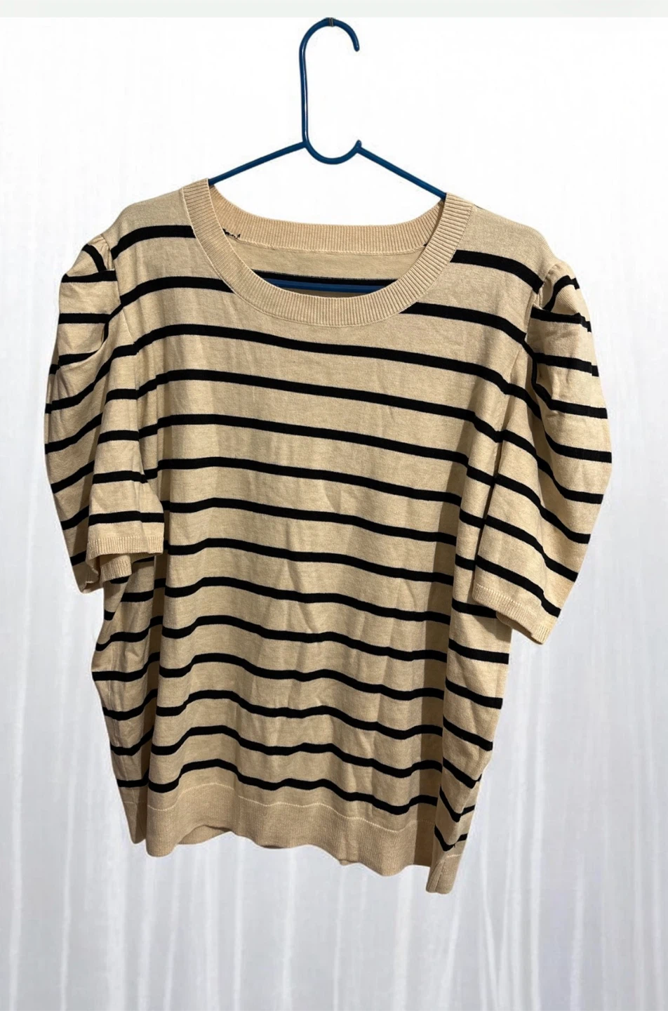 Striped Crewneck Sweater 3XL Beige