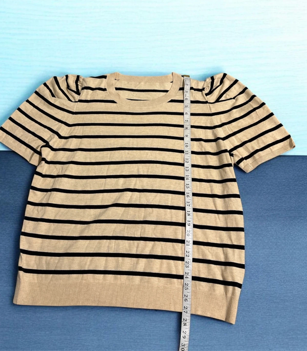 Striped Crewneck Sweater 3XL Beige - photo 2
