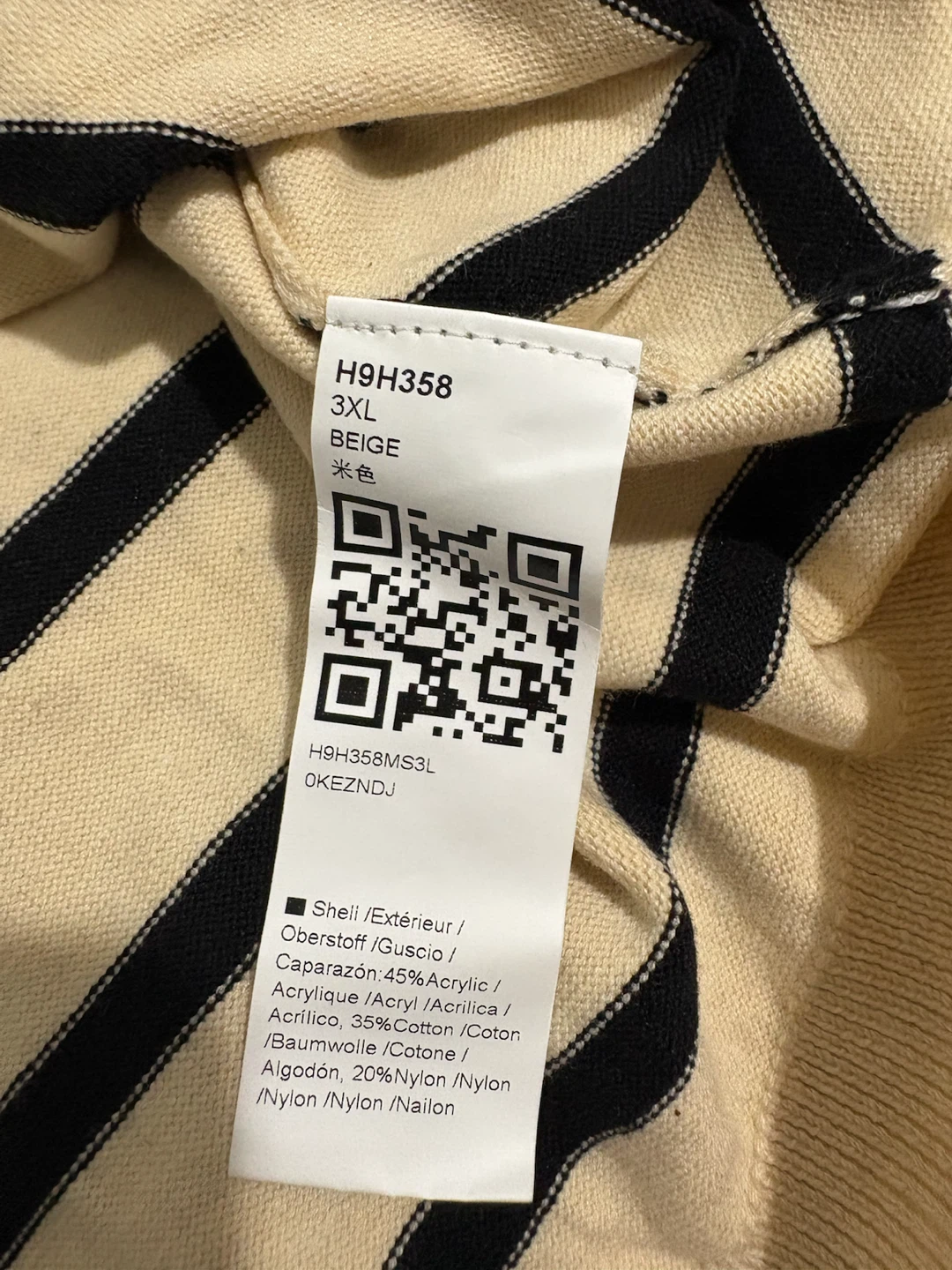 Striped Crewneck Sweater 3XL Beige - photo 4