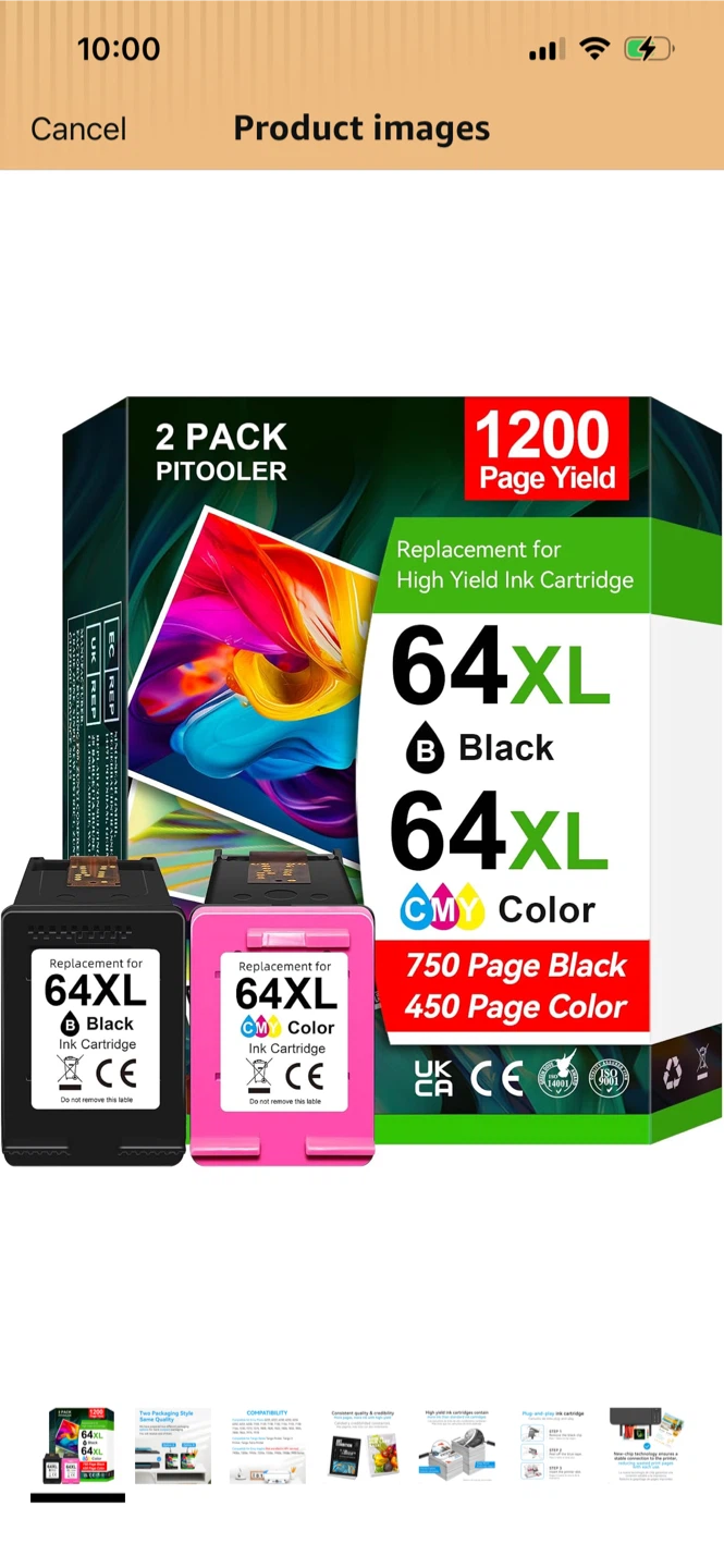 New-Replacement Ink Cartridges for HP 67XL (Black & Tri-Color)