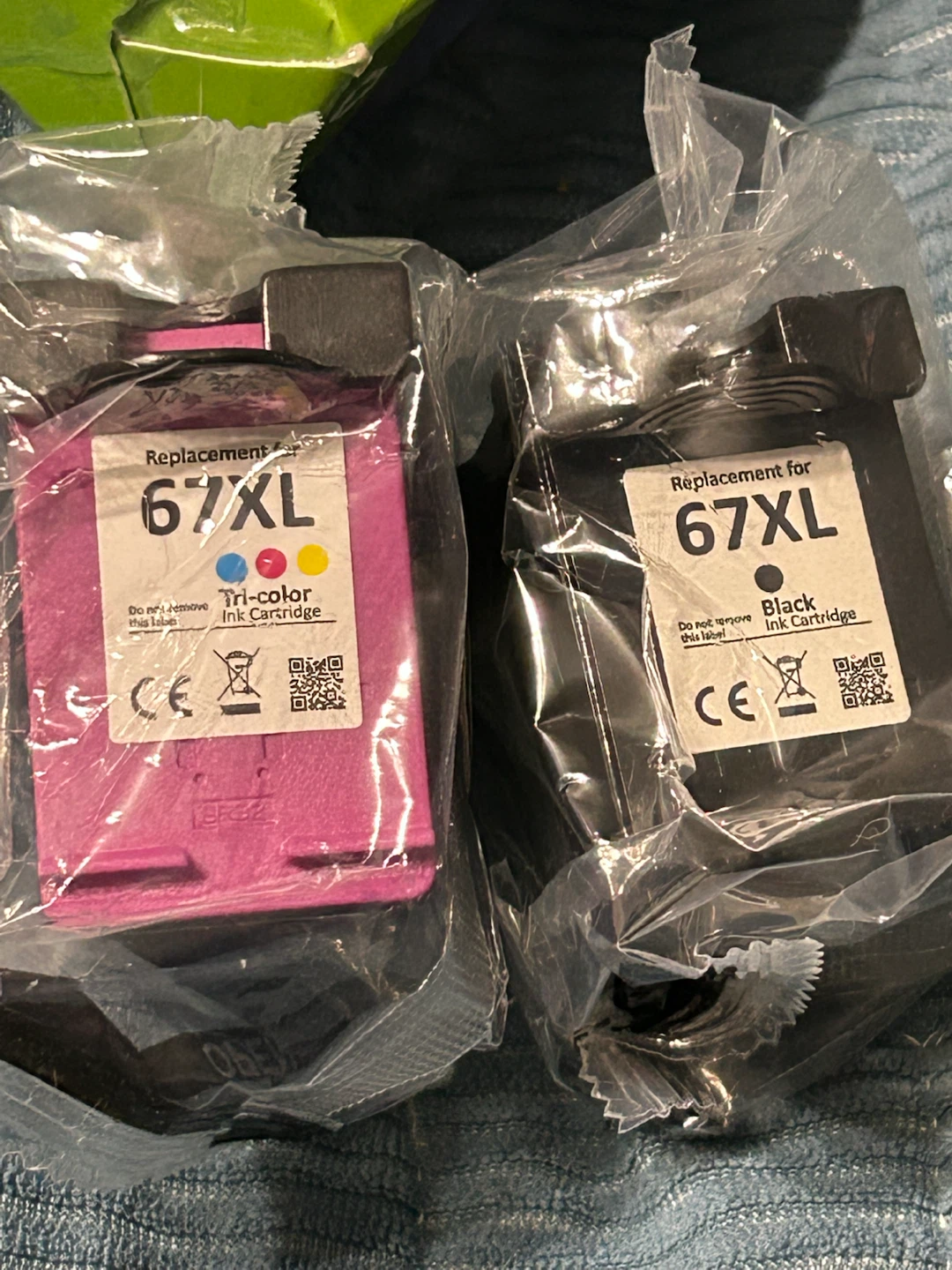 New-Replacement Ink Cartridges for HP 67XL (Black & Tri-Color) - photo 2