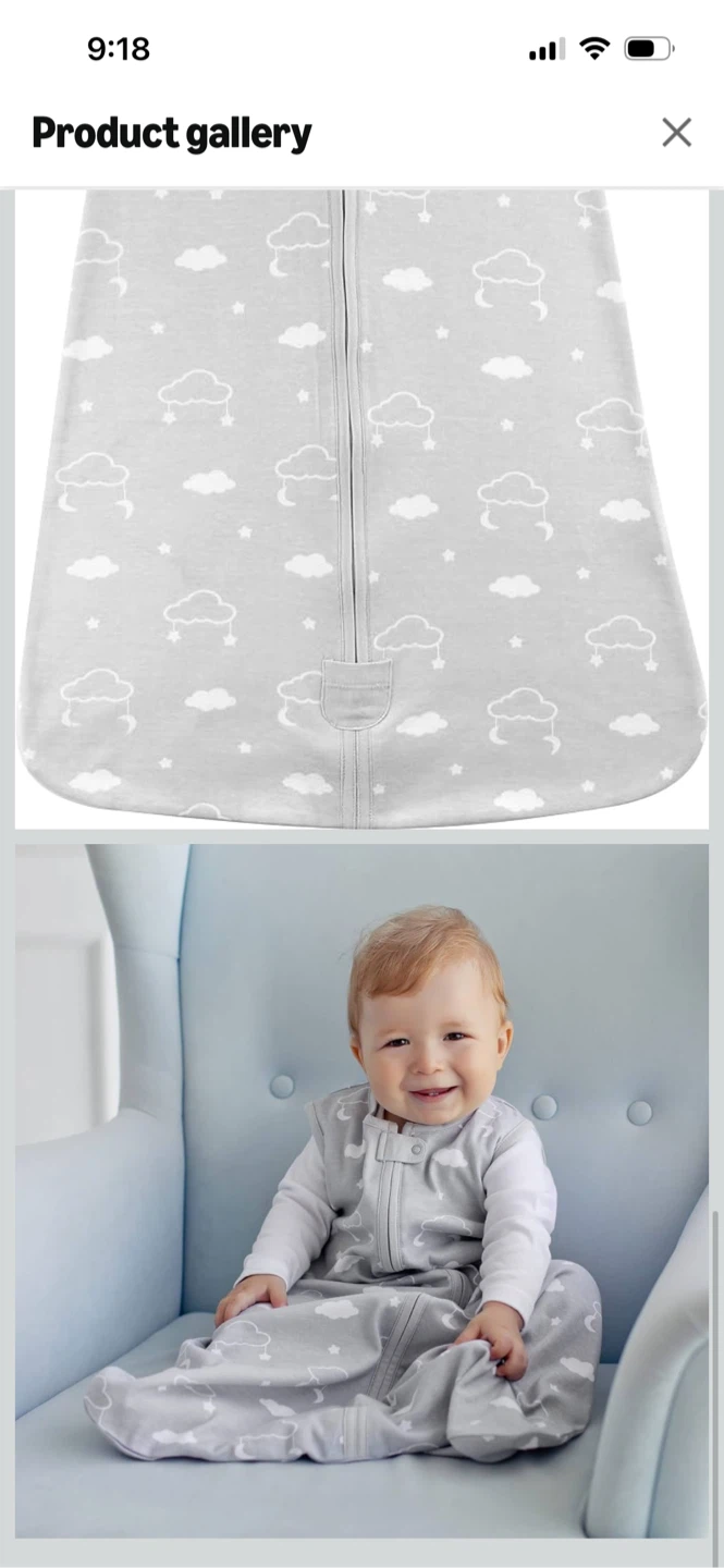 New-Baby Sleeping Bag with Clouds Print Medium Size