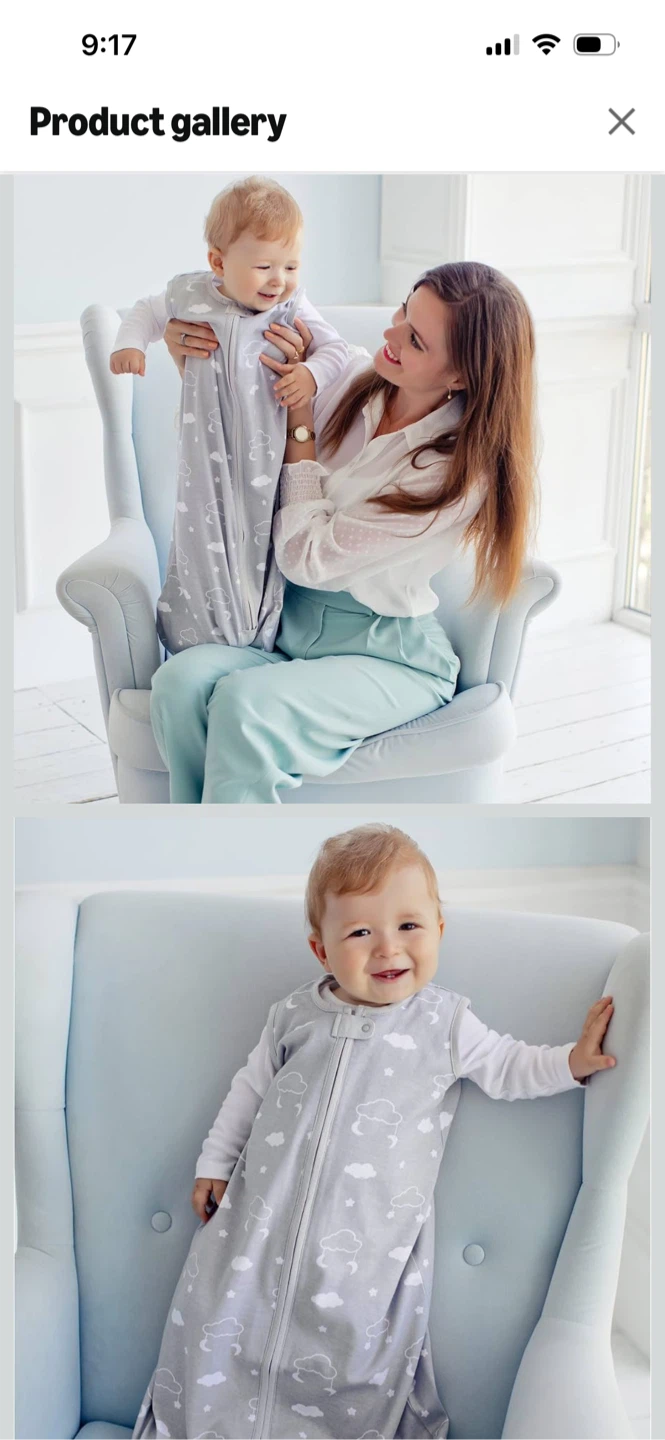 New-Baby Sleeping Bag with Clouds Print Medium Size - photo 2