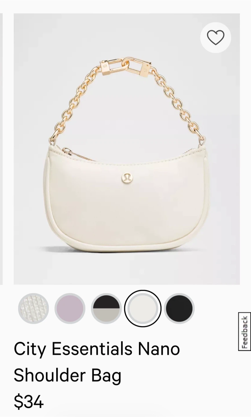 Lululemon City Essentials Nano Shoulder Bag White