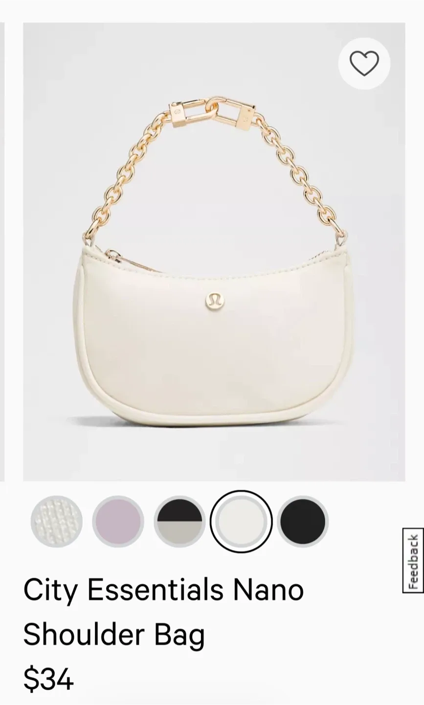 Lululemon City Essentials Nano Shoulder Bag White