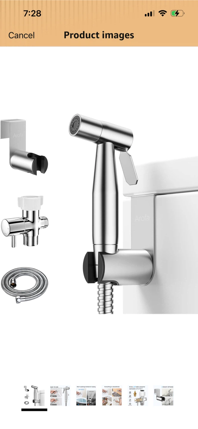 New-Arofa Stainless Steel Bidet Sprayer Set!