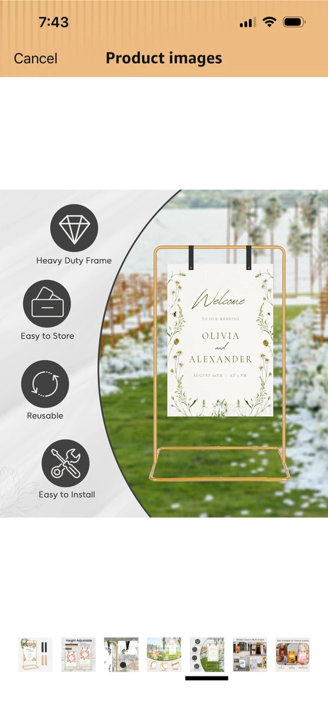 New-Gold Metal Wedding Arch Stand!