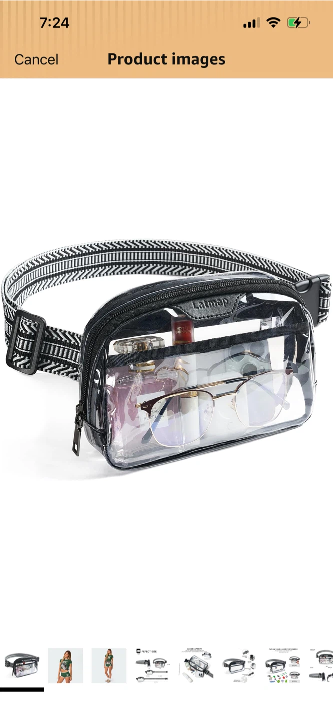 Brand new-Latmap Clear Stadium Sling Bag with Adjustable Strap
