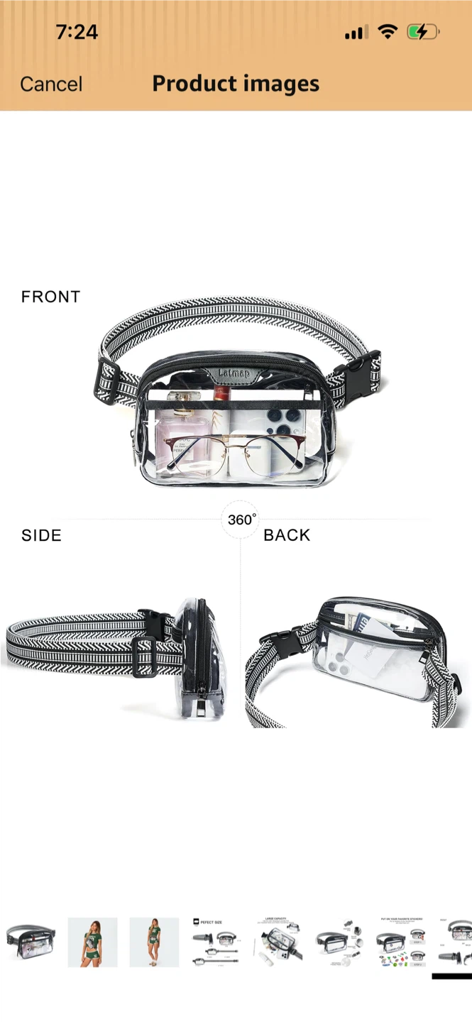 Brand new-Latmap Clear Stadium Sling Bag with Adjustable Strap - photo 3