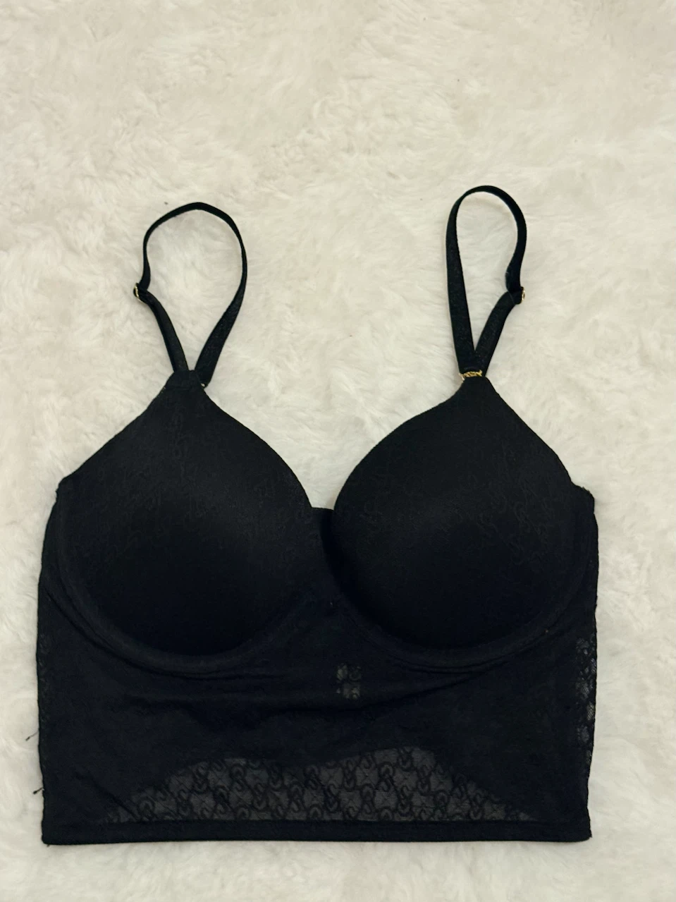 Victoria Secret Black Lace Longline Bralette