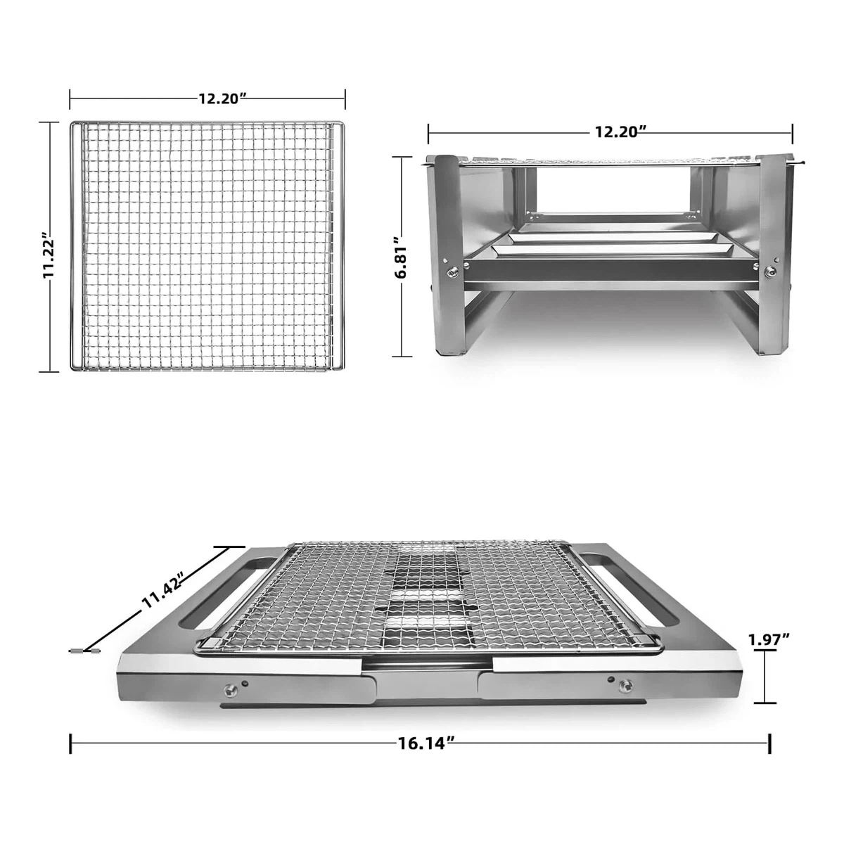 HOOFENI Portable Stainless Steel Grill with Tote Bag - photo 2
