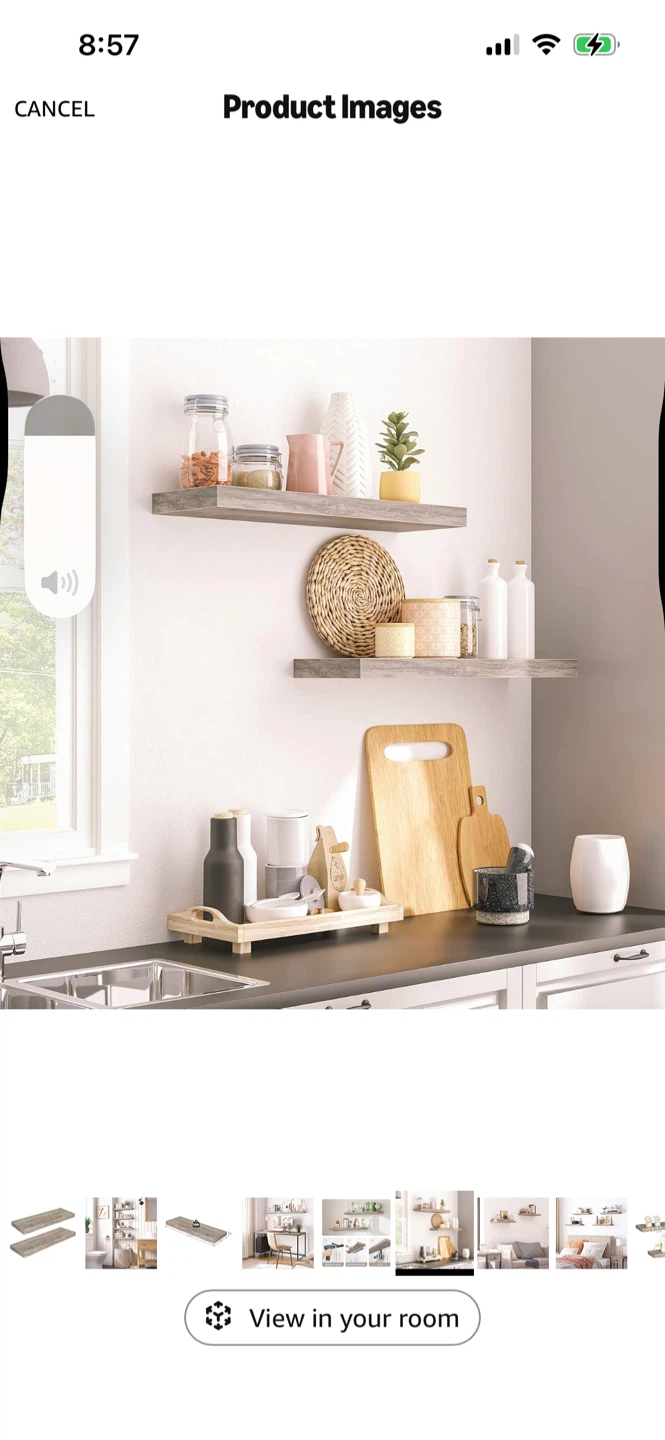 Brand New-HOOBRO Floating Shelves Set of 2 - Greige - photo 2