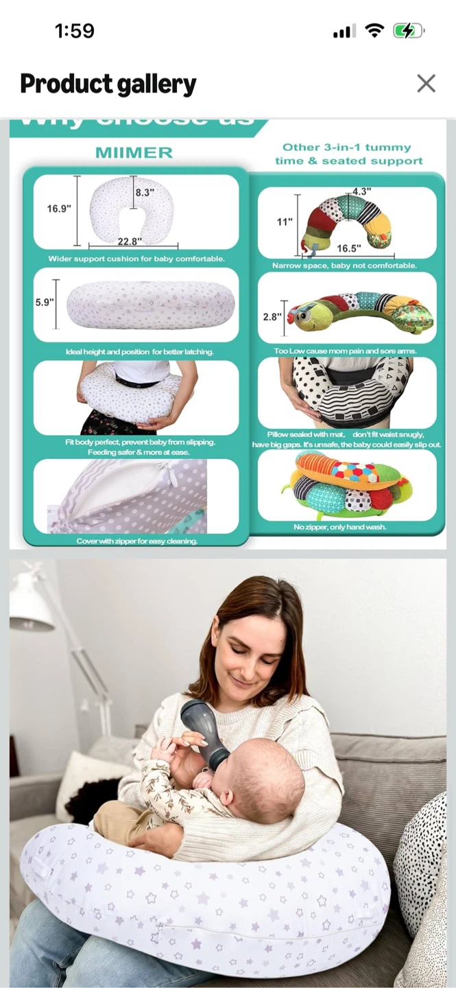 Brand New-Miimer 4-in-1 Tummy Time & Nursing Pillow - photo 3