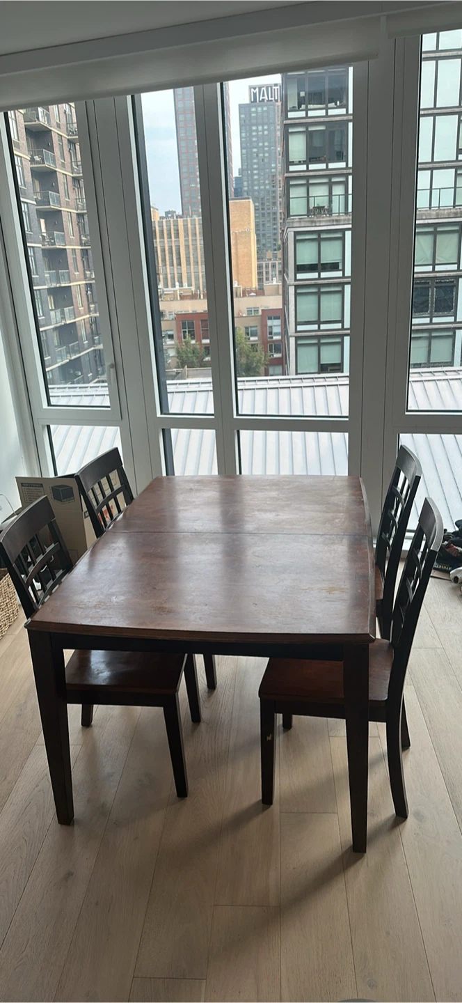 Wooden Dining Table with 4 Chairs