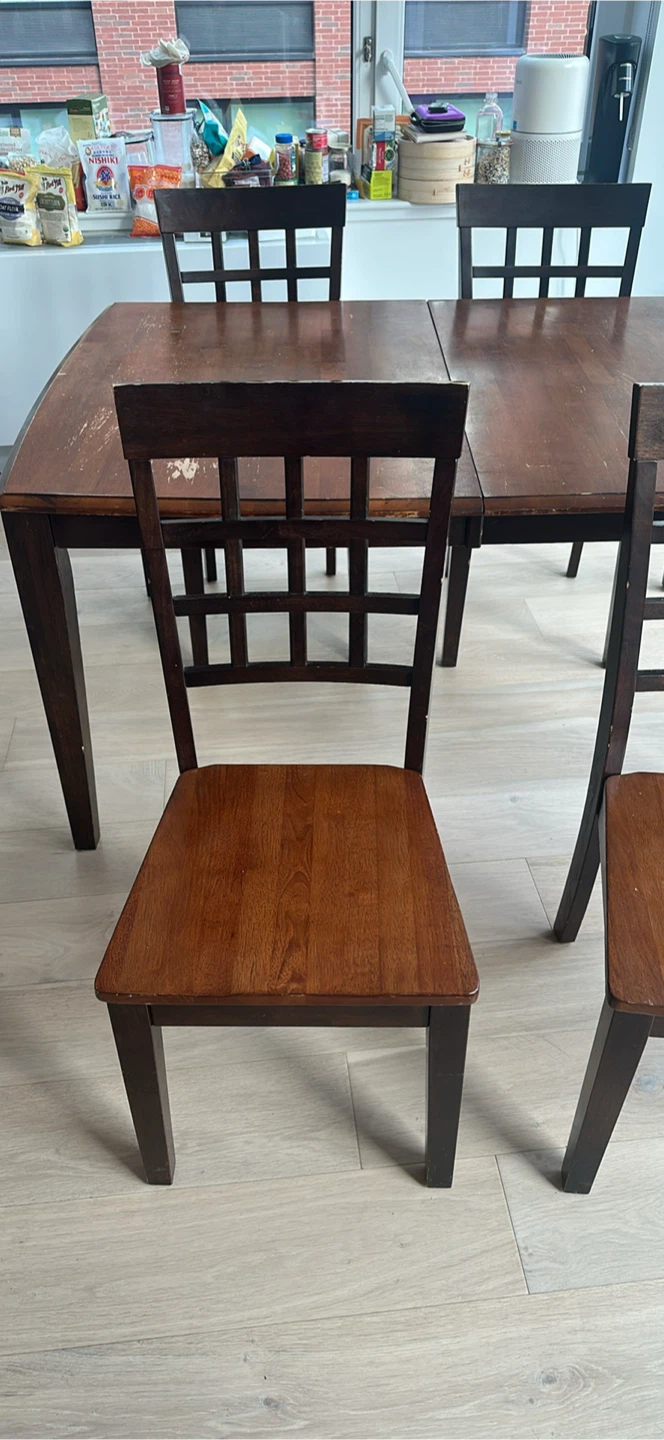 Wooden Dining Table with 4 Chairs - photo 3