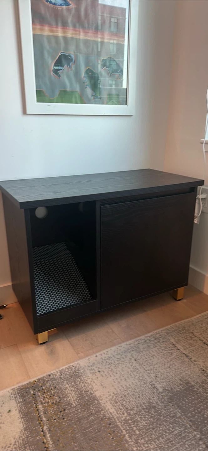 Black Enclosed Litter Box Furniture