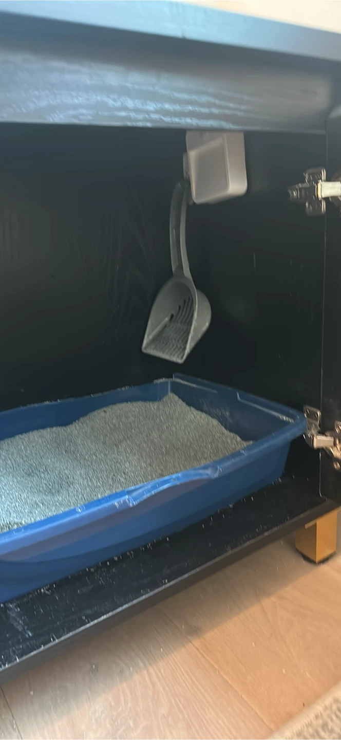 Black Enclosed Litter Box Furniture - photo 2