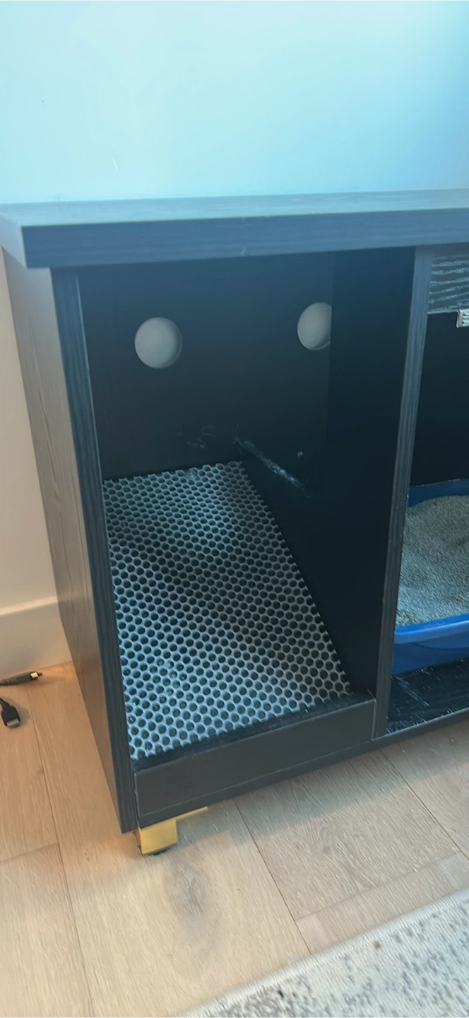 Black Enclosed Litter Box Furniture - photo 3